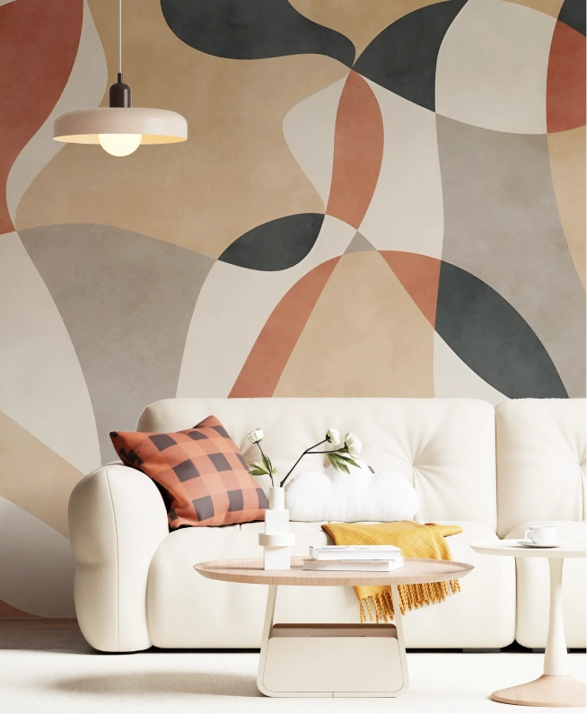 Earthy tones geometric wallpaper